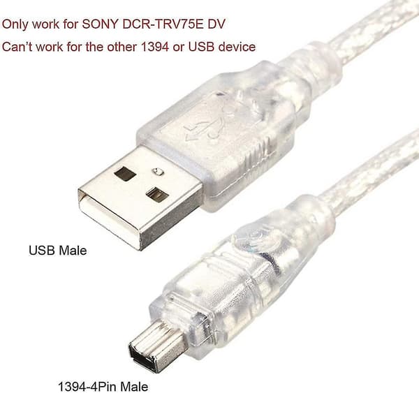 Cy Usb Han til Firewire Ieee 1394 4-benet Han Ilink Adapter Ledning Kabel Til Dcr-trv75e Dv 1m Usb Firewire Kabel