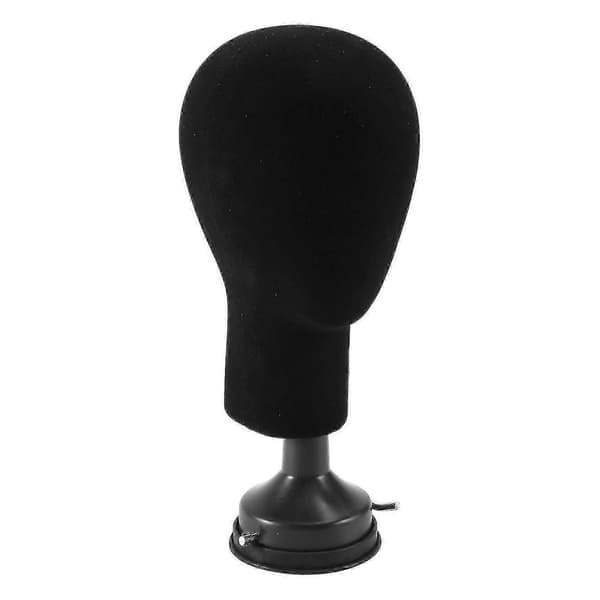 Styrox peruukkiteline silmälasien esillepanoon jalustalla 35cm musta 26-27