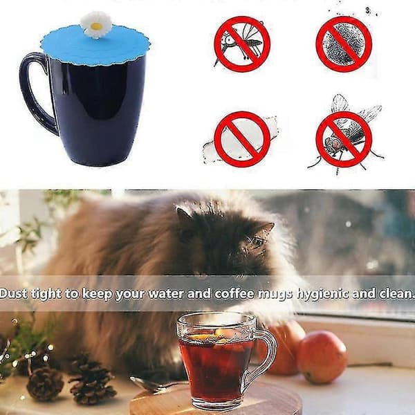 Muggskydd i silikon, livsmedelsgodkänd, dammskydd för dricksglas Stil A