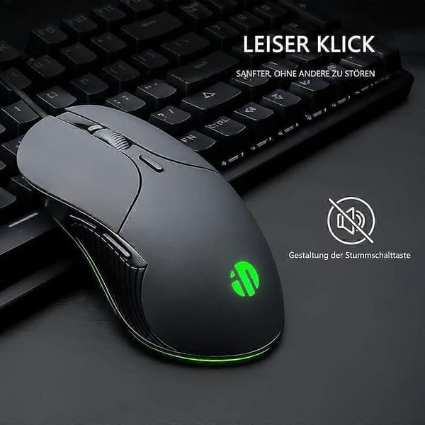(Hvid) Kablet pc-mus, lydløst klik