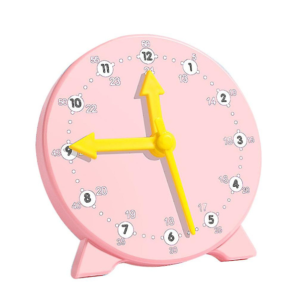 Cm Wealth Learning Clock kompatibel med barn, student Learning Clocks Undervisningstid 12/24 timmar Utrustad klocka 4+ år Pink
