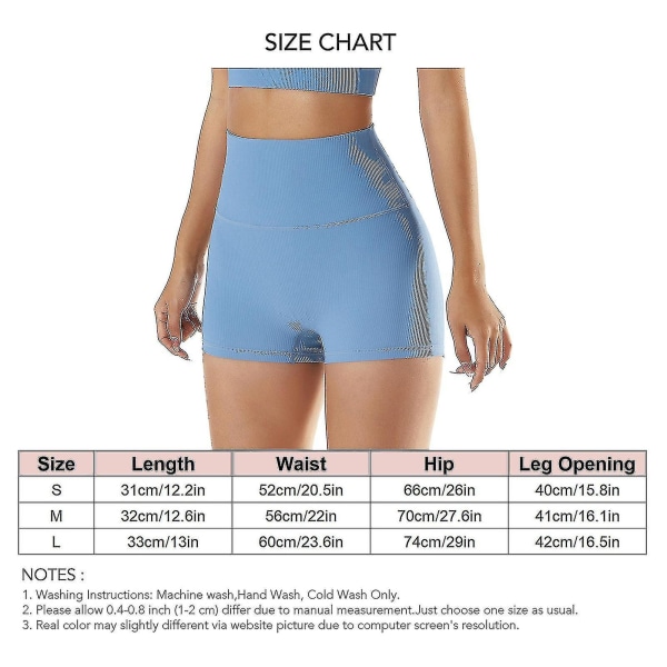 Kvinder Højtalje Booty Yoga Shorts Sommer Biker Shorts Atletiske Leggings Korte Bukser Til Træning Løbe Gym Fitness Yoga Haze Blue S