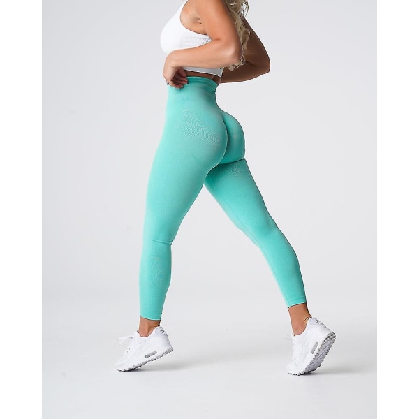 Nvgtn Speckled Seamless Spandex Leggings Kvinnor Mjuka träningstights Fitness Outfits Yoga Byxor Gym Wear Slate Blue S