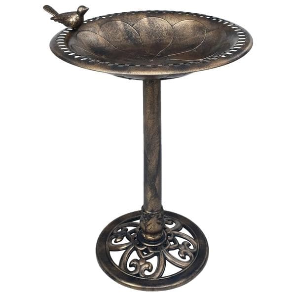 vidaXL Bird Bath Bronze Plastic Guld gold