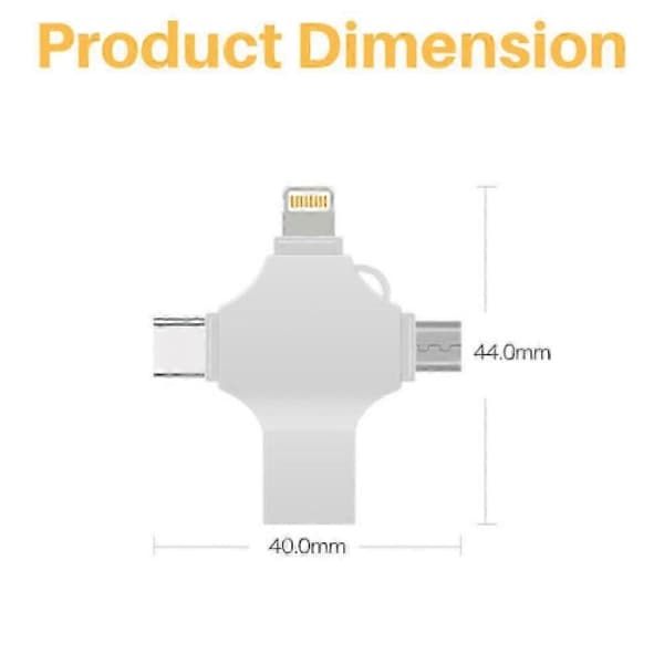 2TB 4-i-1 iPad USB 3.0 Hukommelsesdrev Flash Photo Stick til iPhone Type C Android
