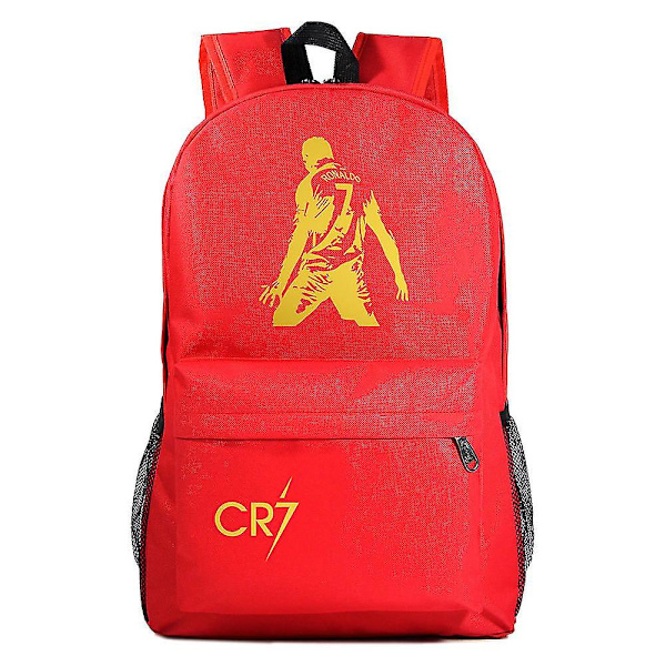 Cr7 ryggsäck USB laddning för pojkar och flickor, skolväskor för laptop med stöldskydd, resemochila 1