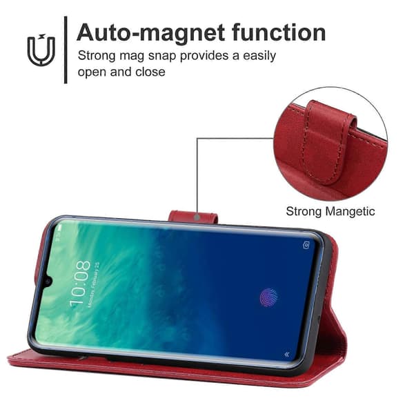 Läderfodral för ZTE Axon 10 Pro Red