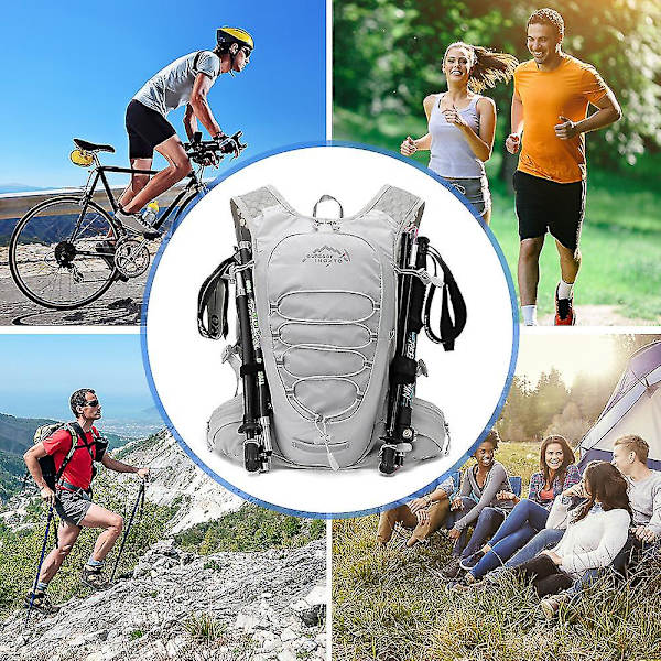 12l Hydration Pack Ryggsäck, lätt vattenryggsäck med 2l läckagesäker hydreringsblåsa Dagsäck för män Kvinnor,löpande vätskeväst för utomhus T red 1.5L
