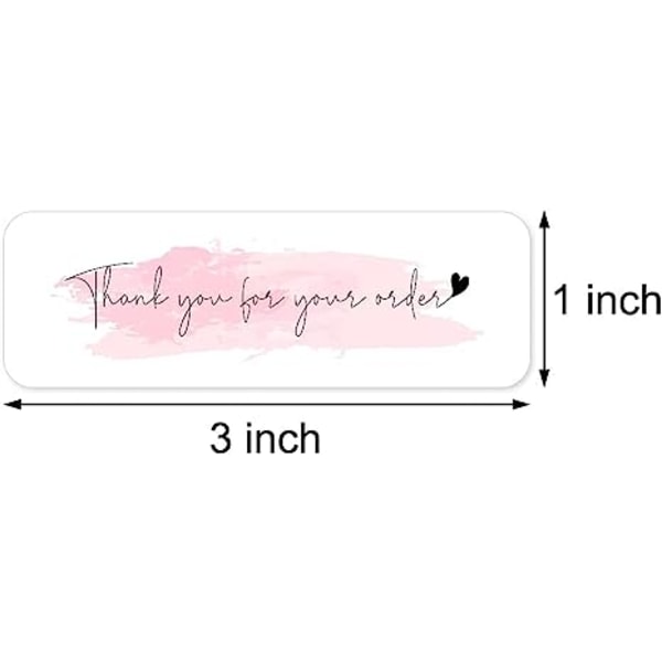 2 ruller 2,54 cm x 7,62 cm Tak for din bestilling mærkat, pink dekorativt segl mærkat til forsendelse, dekoration, gave, emballage, 120 etiketter pr.