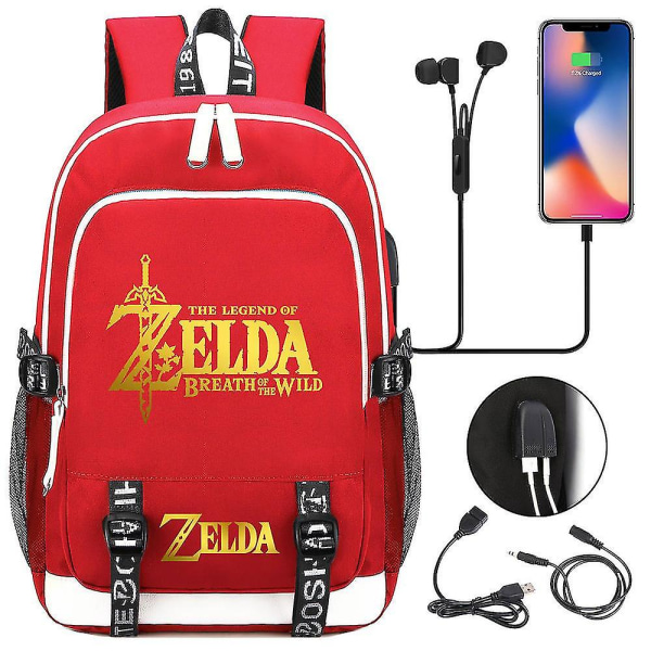 Zelda USB Port Laptop Ryggsäck, Skolboksväskor, Fläktar Resor Casual datorväska, present 7