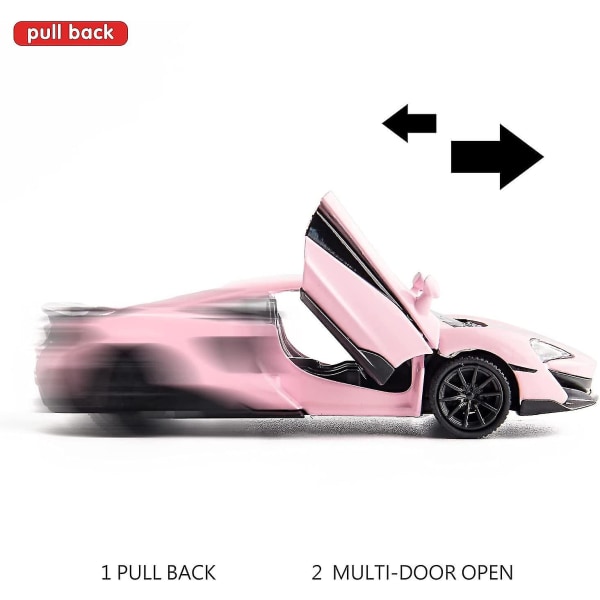 Huoguo 1:36 Diecasting Alloy Bilmodell Mclaren 600lp Lekebil, Trekk tilbake Kjøretøy Lekebil For Småbarn Barn Gutter Jenter Gave Rosa