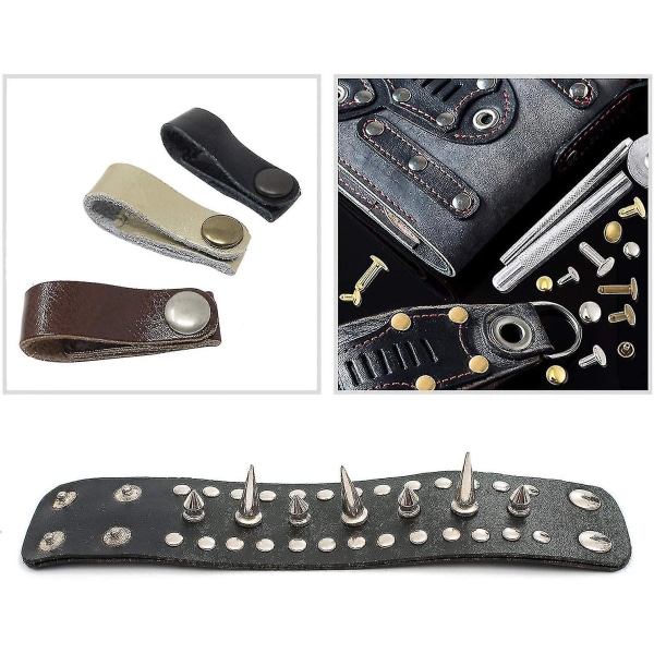 Lädernitar 240 Set 2 storlekar Dubbla nitar rörformade metalldubbar
