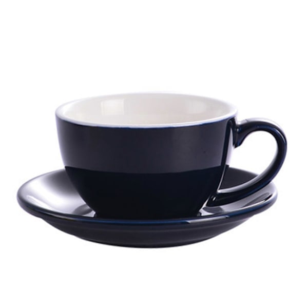 Posliinikuppi ja aluslautanen -setti cappuccinolle, lämmönkestävä kotikuppi juomatarvikkeet aikuisille Purplish Blue