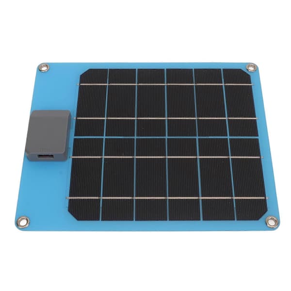 5W 5V Solcellepanel Monokrystallinsk Strømgenerator Panel Batterilader Kit for Bil Båt Tilhenger Bobil Blå
