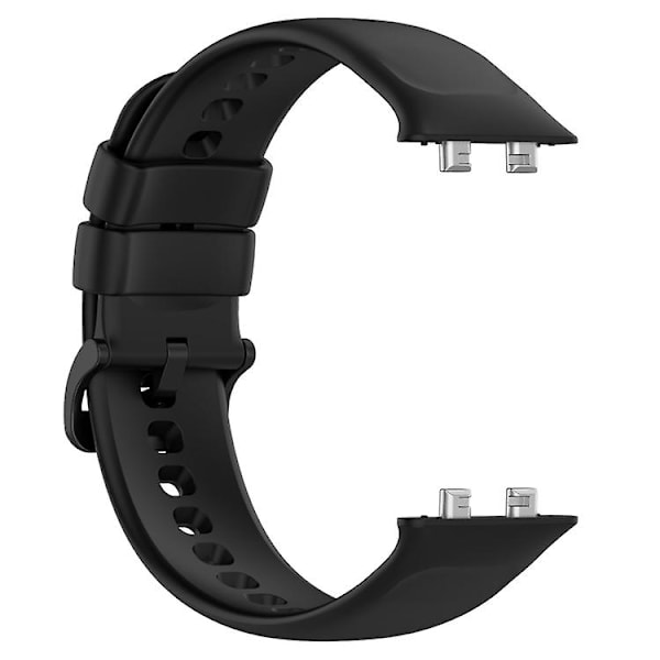For Oppo Watch 3 Pro Solid Color Soft Silicone Watch Band Black