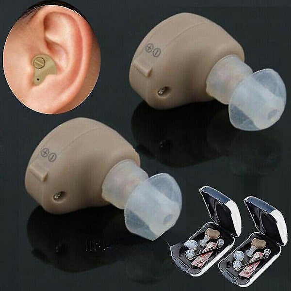 2x In-ear Invisible Justerbar Volym hörapparater