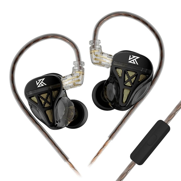 Kz-dqs Hifi-ljud Dynamiska in-ear-trådbundna hörlurar med mikrofonheadset Kz Dqs Wheat version