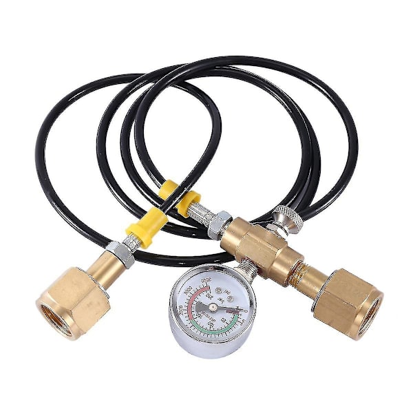 Argon Co2 Refill Station Ladeadapter til små svejsetanke, m/ 1,5 meter blød slange 250bar Black