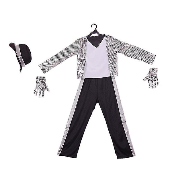 Lasten Michael Jackson Cosplay-asu Supertähti Laulaja Tanssipuvut Purim uudenvuoden juhlamekko Pojat Lapset Tanssimekko D_ia