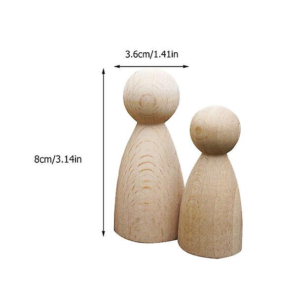 5kpl keskeneräinen maalaus nukke Puinen nukke Tee itse käsintehty puinen nukke As Shown 8X3.6CM