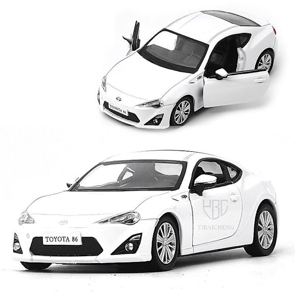 1/36 legering formgjuten modell bil Toyota Gt86 metall sportbil leksak dra tillbaka 2 dörrar Statisk modell samling fordonsleksaker för pojkar Matte Black No Box