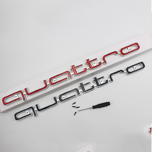Cool Quattro-logotypmärke Emblem Bildekal Frontgrill Nedre trim för Aud-i A6 A7 Black