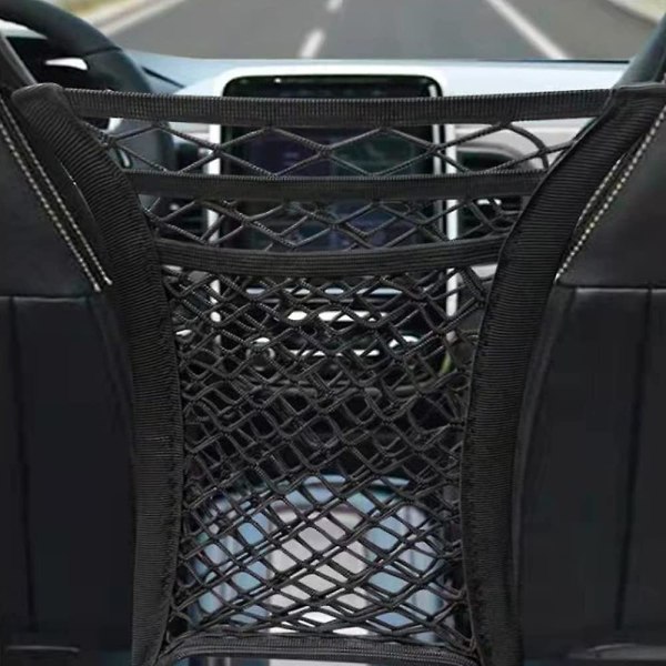 3 lager Bilförvaring Nätväska Organizer Hållare Mesh Säte Rygghängare Trunk Krokar String Kit Auto Interiör Tillbehör Till Bil| | 2