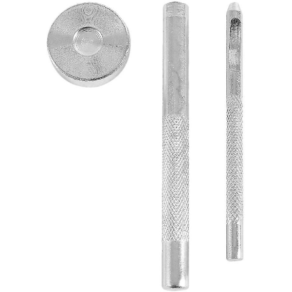 360 lädernitar Set Double Cap, 3 storlekar metallrörformad