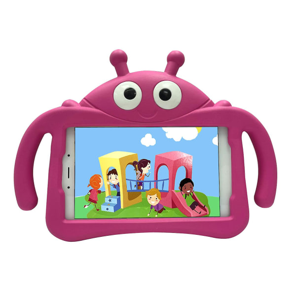 Kid Ladybug Case För Samsung Galaxy Tab A 8 T290 T295 2019, Kickstand Heavy Duty Stötsäkert cover, hållbart Rose Red