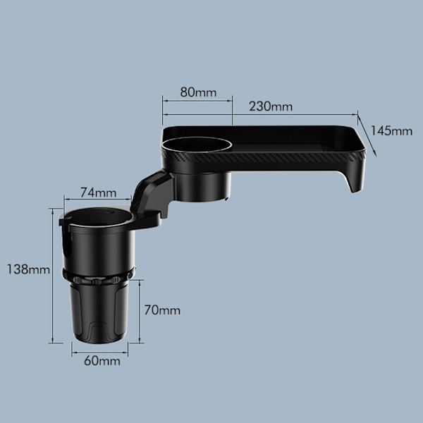 Kannettava autokuppipidike Kiinnitettävä ateriatarjotin Laajennettu pöytäpöytä 360 Kierrettävä, säädettävä auton ruokatarjotin mukiteline - juomatelineet Small