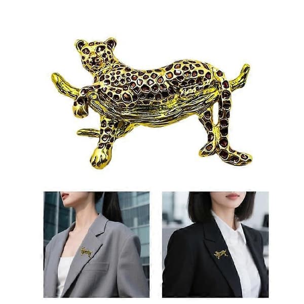 3D-skulpterad leopardmönstrad brosch, robust metalltillbehör perfekt för kontorsevenemang, fester och vardagsbruk 1