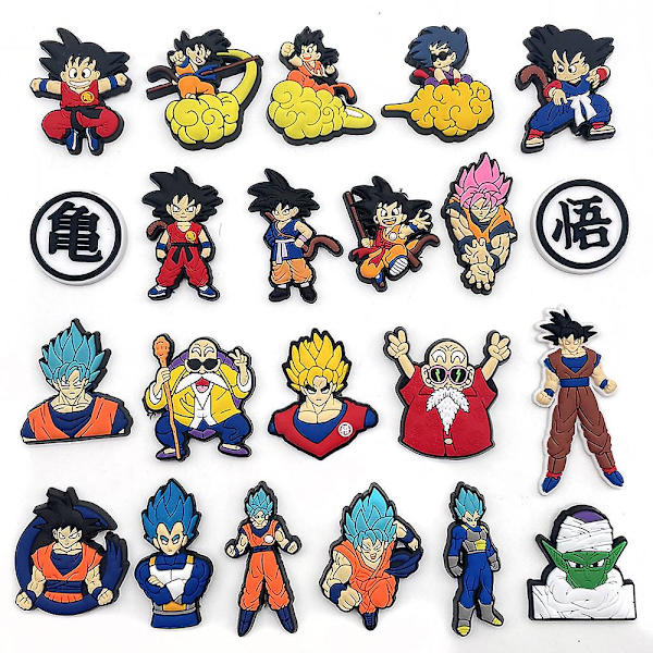22 kpl Dragon Ball -kenkäkorut, Tukkisandaaleille Croc-kengät Tee itse koristelutarvikkeet lapsille