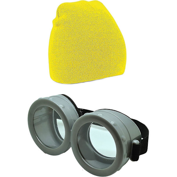 Minion Goggles Despicable Me Briller Goggle Eyes Briller Fancy Dress kostume Beanie -Goggle Set