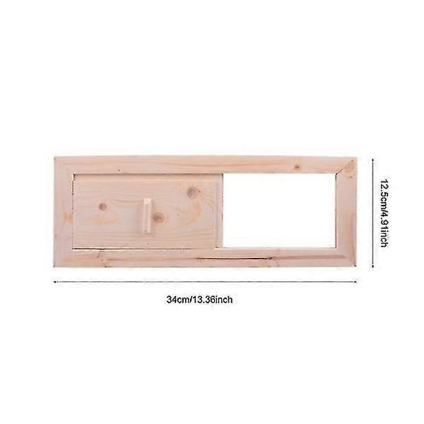 Sauna ventilasjonspanel med luftventil og trerist - Sauna romutstyr 34X12,5cm Beige