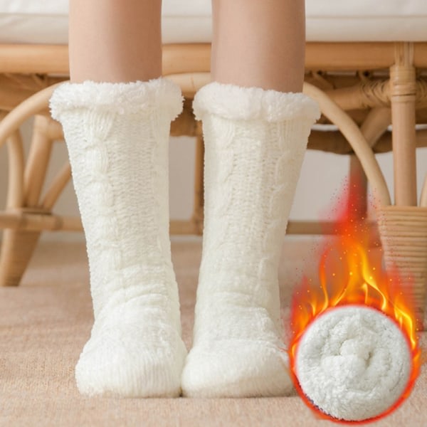 Varme hjemmesko varme fødder indendørs hjemmesko 1 stk White