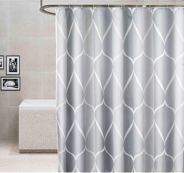 Bruseforhæng 200x200cm, Vandtæt Vaskbart Skimmelsikkert Polyester Bruseforhæng Grå
