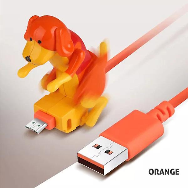 Funny Humping Dog Snabbladdare Kabel Hund Laddningskabel Lämplig för olika modeller SET 2 ORANGE WHITE Lightning