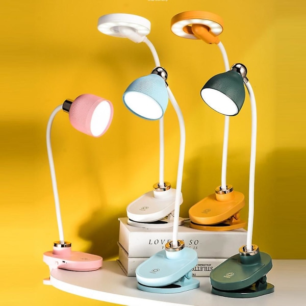 Skrivebordslampe Clip On Lamp, skrivebordslampe til hjemmekontor, 3 dæmpbar lysstyrke læselampe, Ring Light Light til sengegavl Computer Videoopkald (ualmindelig)