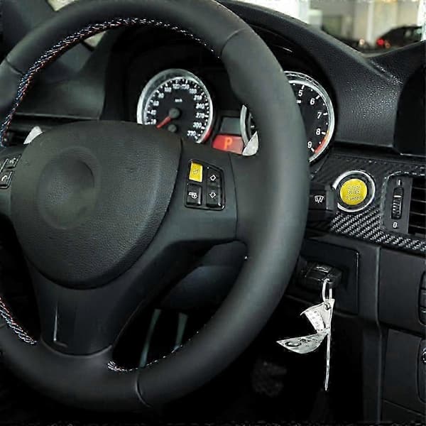Bilratt Gul M Bryterknappdeksel Trim Start Stopp-knapp for 3-serie E90 E91 E92 E93 KB