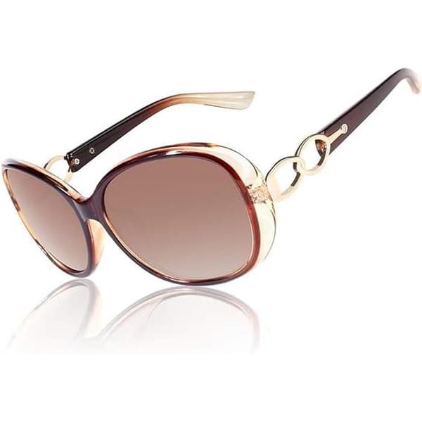Polariserade damsolglasögon Retro Stor Båge Överdimensionerade Glas UV400-skydd