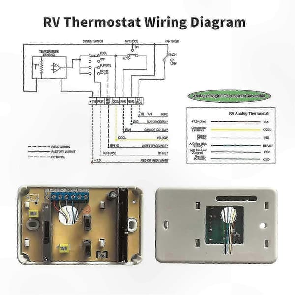 Analog varme/køle termostat til autocamper, kompatibel med Dometic 3106995.032 Edition 072 erstatning