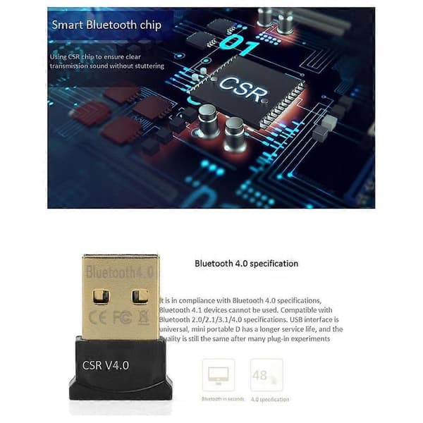 USB Bluetooth-sovitin 4.0 Bluetooth-äänivastaanotin CSR4.0 Bluetooth-sovitin Tuki Win8/10:lle