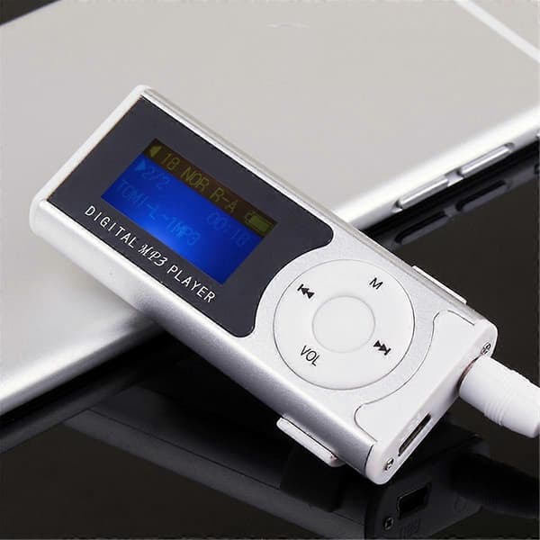 MP3-mediasoitin, takaklipsi, mini-USB, LED-valo, LCD-näyttö, tukee MP3/WMA-ääniformaatteja, musiikkisoitin