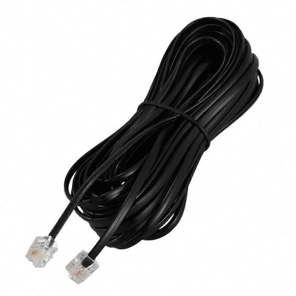 RJ11 6P4C 10m telefonkabel til ADSL-modem og telefonlinjeforbindelse svart