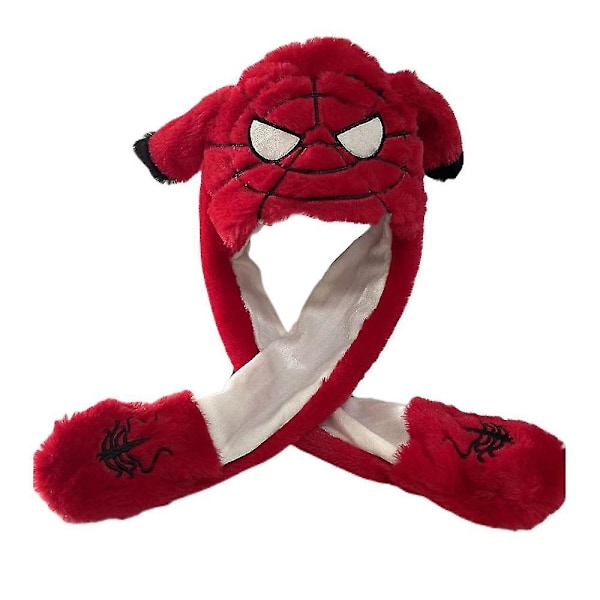 Spiderman Nyhed Hat Øre Bevæger Hoppende Sjov Superhelt Plys Hue Til Mænd Drenge, Cosplay Jul Fest Ferie Hat