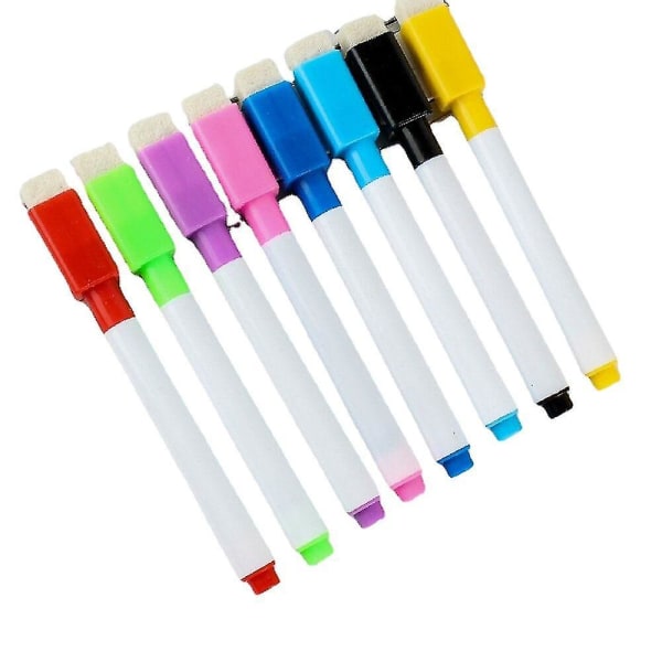 8 stk Fargerik rød/blå/grønn/gul blekk Skoletavlepenn for klasserom Vannbasert slettbar penn Stu