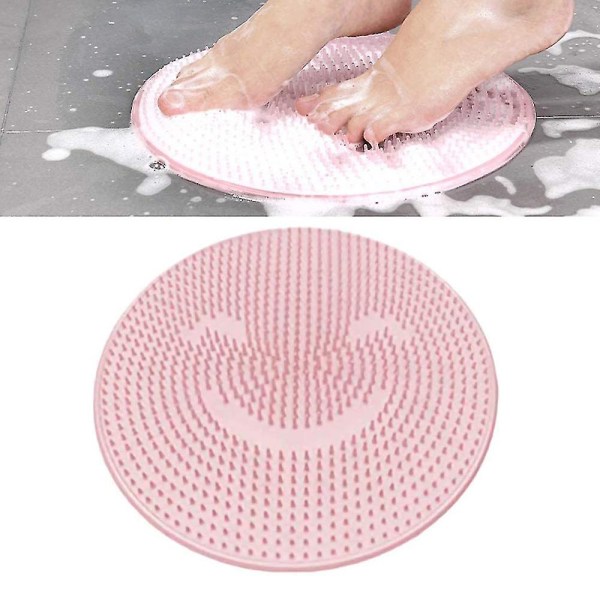 Lazy Silikon Ryggmassagekudde Badrumstvätt Fotmatta Halkfria mattor Pink