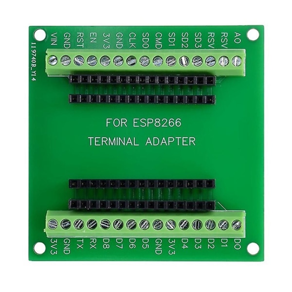 ESP8266 Breakout Board ESP8266 Expansion Board GPIO 1 til 2 for 38 pinner ESP8266 ESP-12E NodeMCU Development Board Green