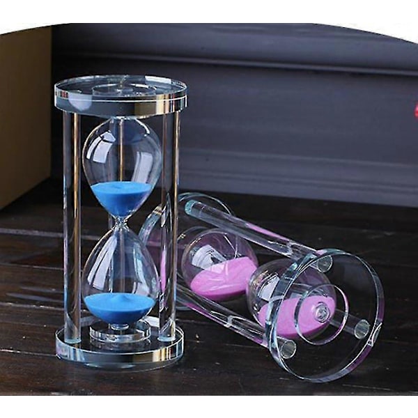 Transparent Kristall Timglas Timglas Klocka Hantverk Glas Dekoration, 15 Minuter / 30 Minuter / 60 Minuter (blå, 30 Minuter)