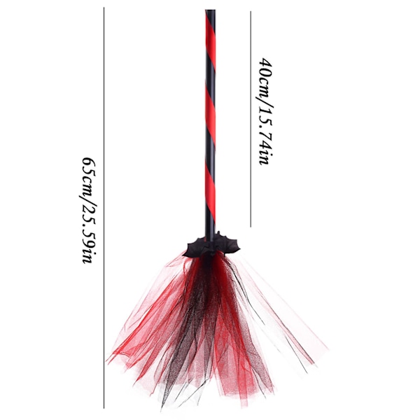 Halloween Dekorasjon Heks Flyvende Kost Party Ball Magiker Kostyme Rekvisitter Dress Up Broom Red
